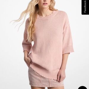 Distressed Garment-Dyed Cotton and Cashmere Blend Sweater
